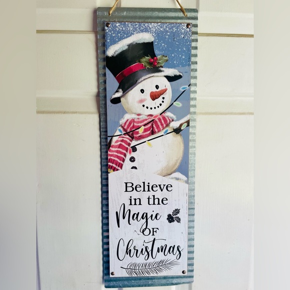 Christmas Snowman Metal Sign Believe in the Magic of Christmas - Picture 10 of 13